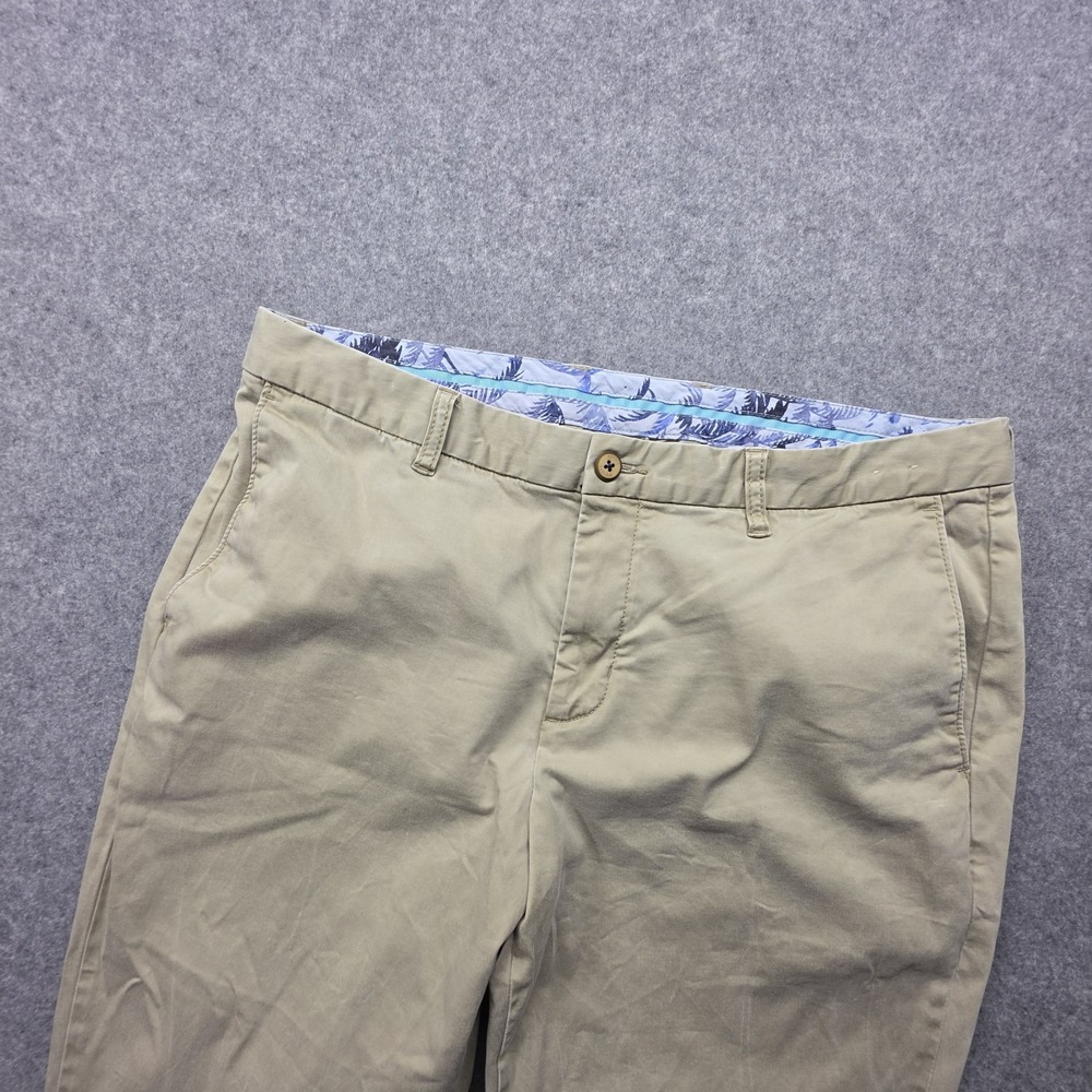 Tommy Bahama Chino Pants Mens 36x30 Tan Khaki Flat Front Casual Golf